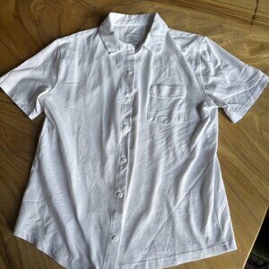 Fabletics Men's White Performance Button Up Shirt Medium